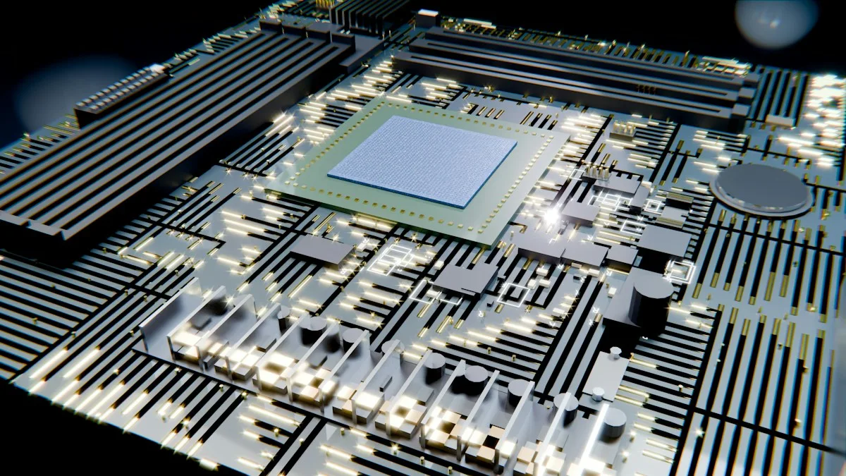 CPU vs GPU parallel processing on computer motherboard