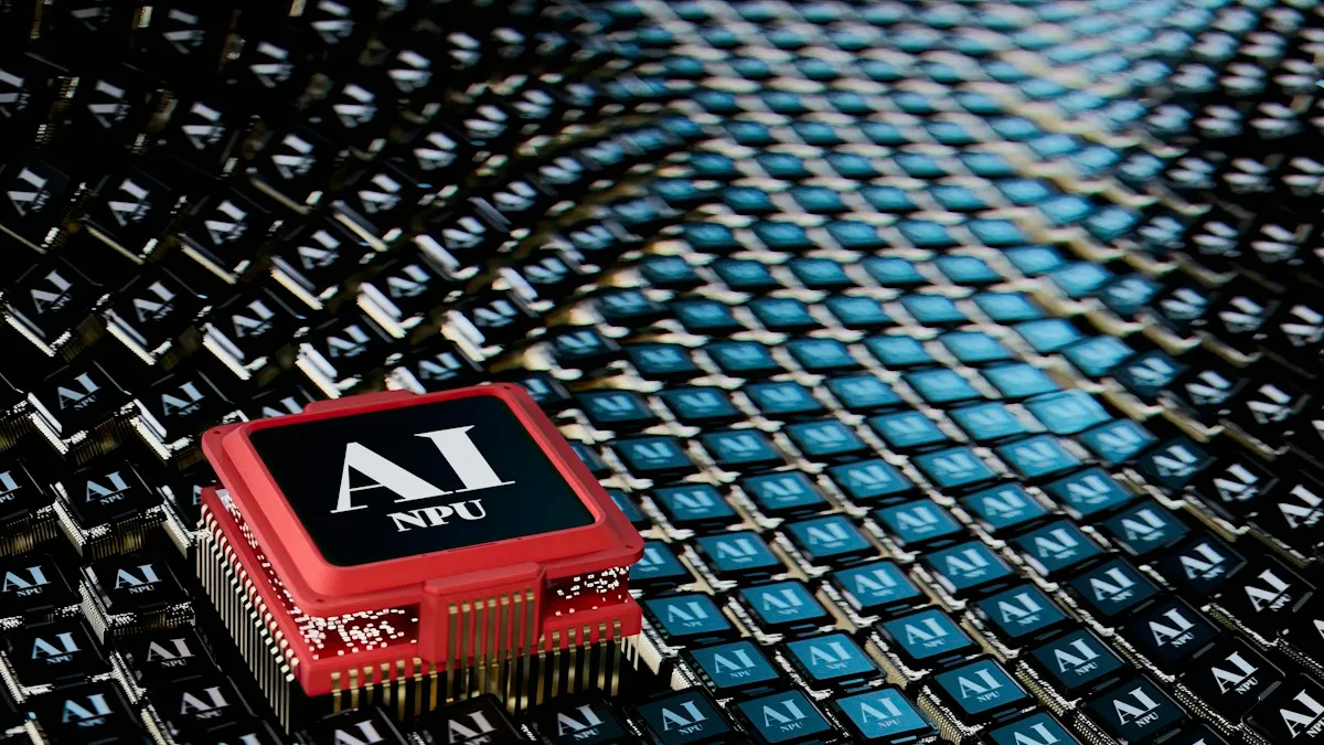 GPU chip with CUDA cores and Tensor Cores for AI workloads