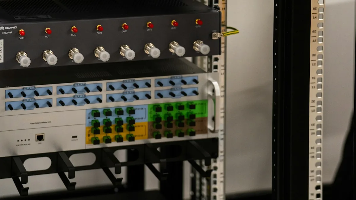 Data center GPU servers in rack for AI training and inference