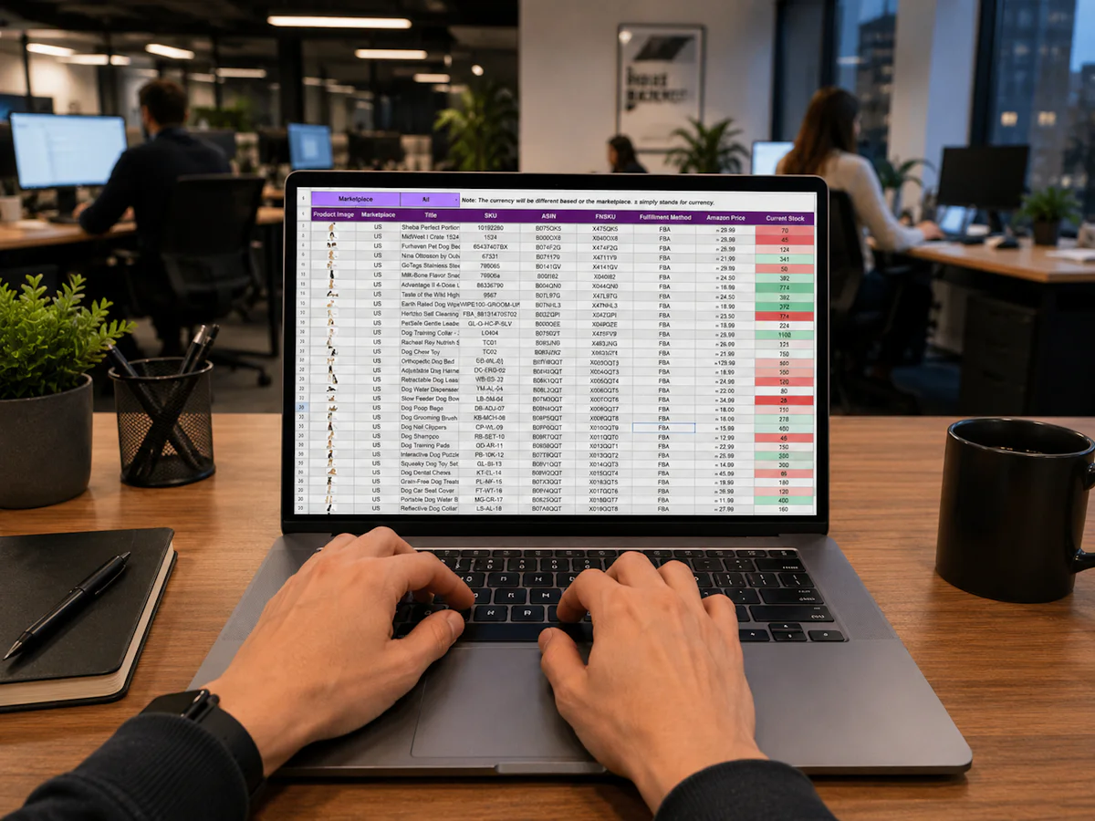 Evidence ledger spreadsheet for AI search demand