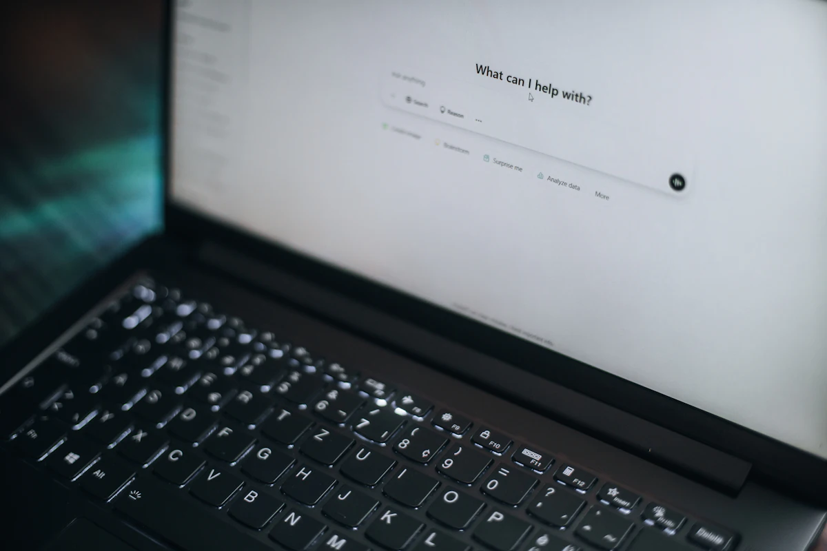 AI assistant answer on a laptop screen